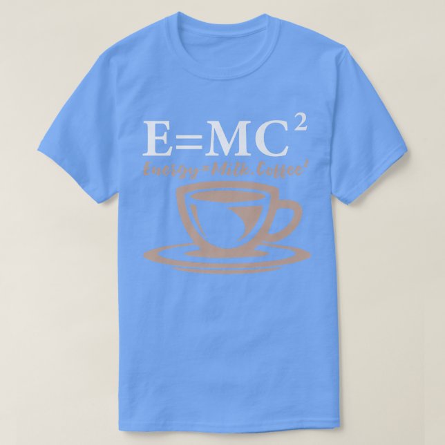 Energy Equals Milk Coffee E= MC2 SCIENCE Premium 5 T Shirt (Design framsida)