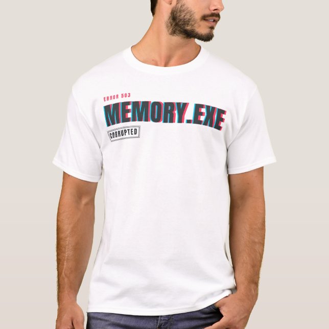 Energy.exe Tid Ut | Glitch Tech Humor Design T Shirt (Framsida)