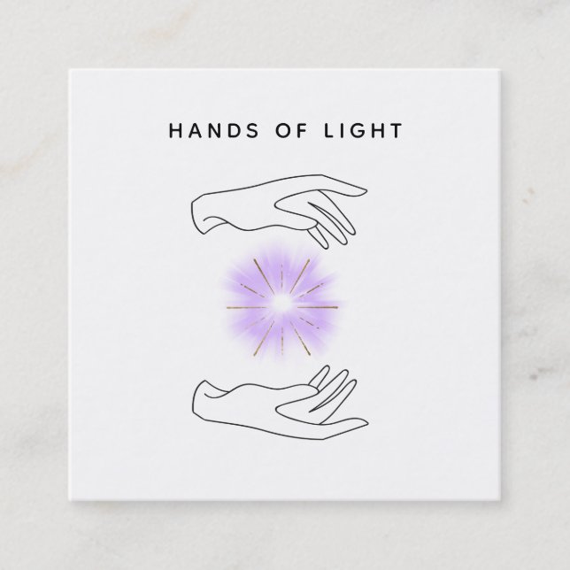 *~* Energy Händer Boll i Reiki Healing Light Fyrkantigt Visitkort (Framsida)