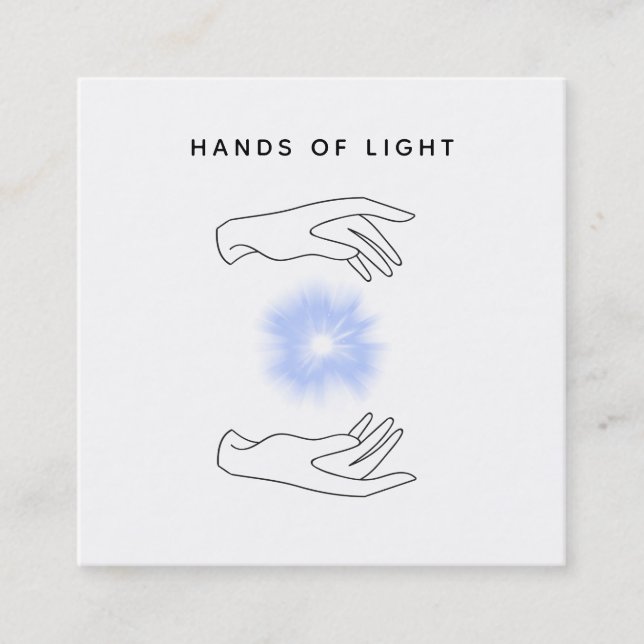 *~* Energy Händer Boll + Light Reiki Healing Fyrkantigt Visitkort (Framsida)
