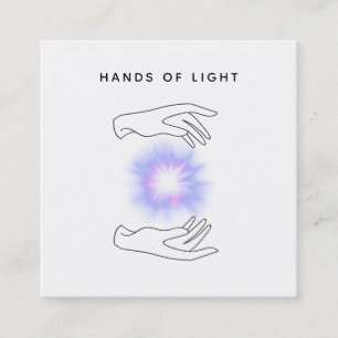 *~* Energy Händer Boll Ljus Reiki Healing Fyrkantigt Visitkort