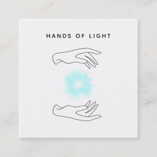 *~* Energy Händer Boll + Reiki Light Healning Fyrkantigt Visitkort