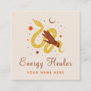 Energy Healer Cosmic Snake Psychic Fortune Teller Fyrkantigt Visitkort