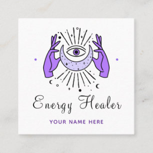 Energy Healer Fortune Teller Magic Händer & Öga Fyrkantigt Visitkort
