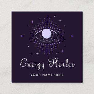 Energy Healer Fortune Teller Magic Öga Stars Fyrkantigt Visitkort