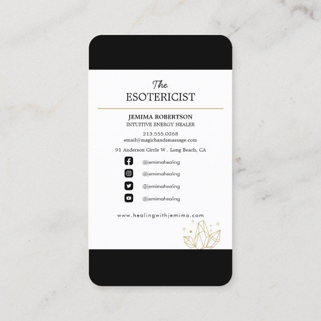 Energy Healer/ Intuitive/ Reiki/ Tarot/ Esoteric   Visitkort (Baksida)