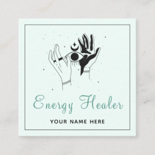 Energy Healer Mystic Händer Tredje Öga Cosmic Mode Fyrkantigt Visitkort