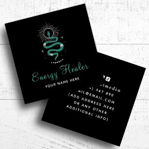 Energy Healer Mystic Snake Psychic Fortune Teller Fyrkantigt Visitkort