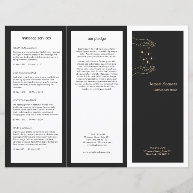 Energy Healer Tri-Fold Brochure (Framsida)
