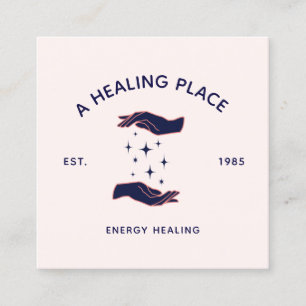 Energy Medicine Händer Reiki Master Fyrkantigt Visitkort
