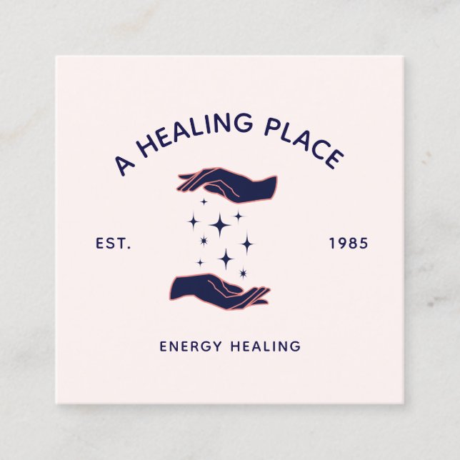 Energy Medicine Händer Reiki Master Fyrkantigt Visitkort (Framsida)