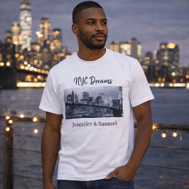Energy of New York City Romantic Couples Skyline T Shirt