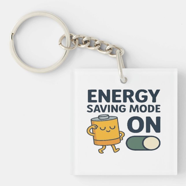 Energy Saving Mode On- Funny Battery Lazy Tshirt (Framsidan)