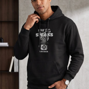 Energy Speaks Louder Högtalare Grafisk Monokrom Hoodie