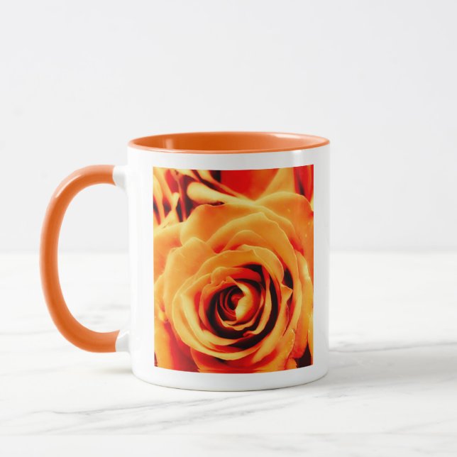 Energy Yellow Roses 11oz Two-Tone Mug Orange Mugg (Vänster)