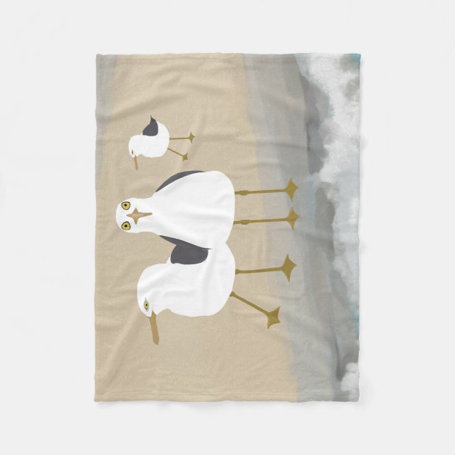 Enfaldig fiskmåsullfilt fleecefilt (Framsidan)