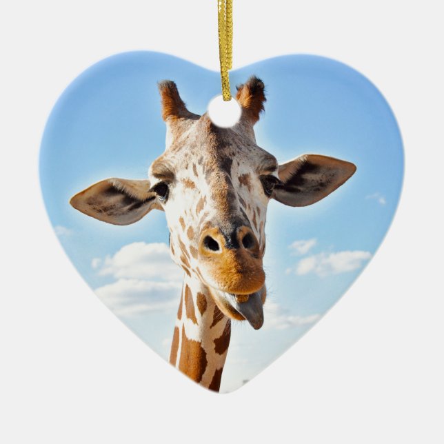 Enfaldig giraff julgransprydnad keramik (Framsidan)