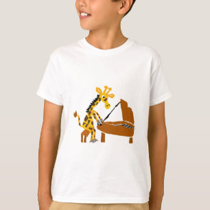 Enfaldig giraff som leker pianot tee shirt