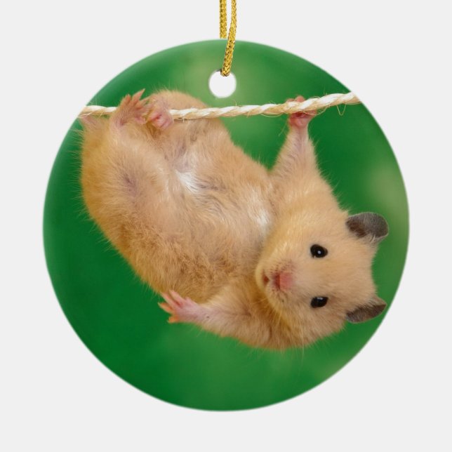 enfaldig hampster julgransprydnad keramik (Framsidan)
