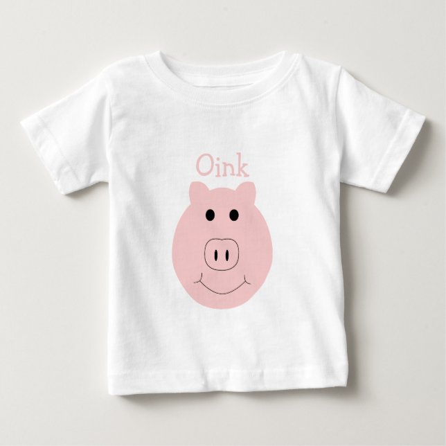 Enfaldig rosa grissmåbarnskjorta t-shirt (Framsida)