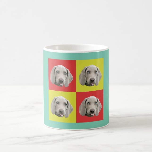 Enfaldig Weimaraner popkonst Kaffemugg (Center)