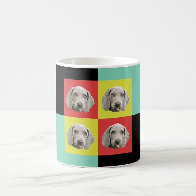 Enfaldig Weimaraner popkonst Kaffemugg (Center)