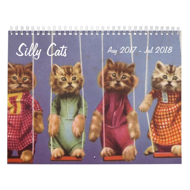 Enfaldiga katter och kattungar - Aug 2017 - Jul Kalender (Omslag)