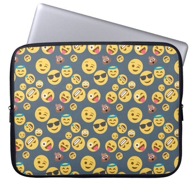 Enfaldigt Emoji grå färgmönster Laptop Fodral (Framsidan)
