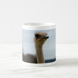Enfaldigt foto för djurliv för ansikte för Ostrich Kaffemugg