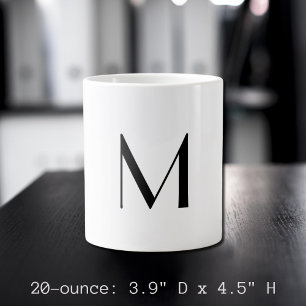 enfaldigt vitt - lägg till svart monogram jumbo mugg