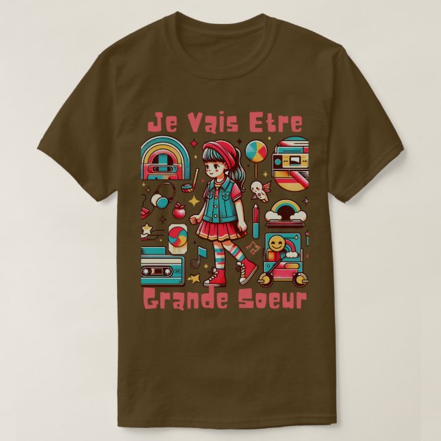 Enfant Future Grande Soeur 2025 Annonce Je Vais Et T Shirt (Design framsida)