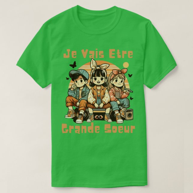 Enfant Future Grande Soeur 2025 Annonce Je Vais Et T Shirt (Design framsida)