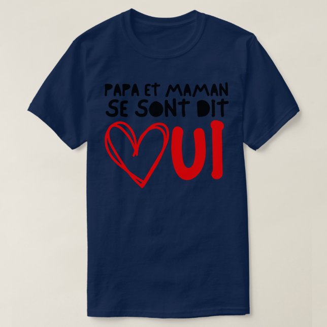 Enfant Futurs Maries Annonce Mariage Pappa et Mama T Shirt (Design framsida)