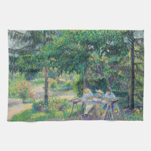 Enfants attablés dans le jardin Camille Pissarro Kökshandduk