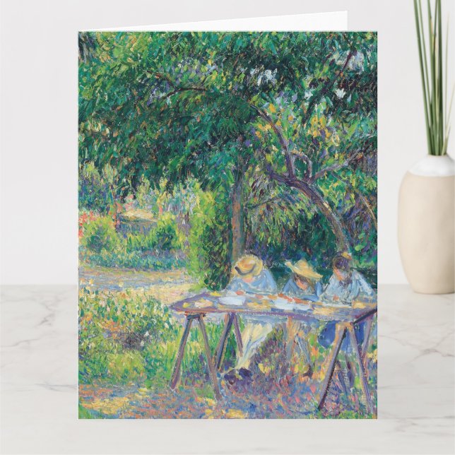 Enfants attablés dans le jardin Camille Pissarro Kort (Framsida)