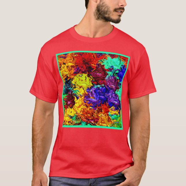 Enfärgad Abstrakt Mönster T Shirt (Framsida)