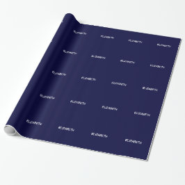 Enfärgad DIY-bakgrund, namnmonogram - Marinblå Presentpapper