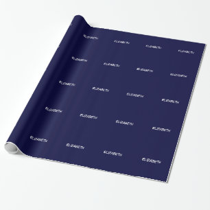 Enfärgad DIY-bakgrund, namnmonogram - Marinblå Presentpapper