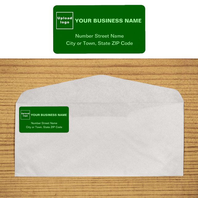 Enfärgad grön adressetikett för företag (Monochrome green business address label on envelope)