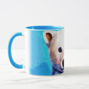 Enfärgad målning av en Polar Bear Unge. Köp nu Mugg
