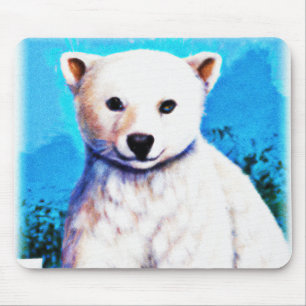 Enfärgad målning av en Polar Bear Unge. Köp nu Musmatta