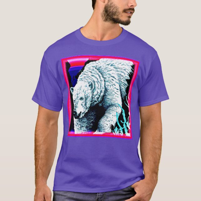 Enfärgad målning av ett Polar Bear. Köp nu T Shirt (Framsida)