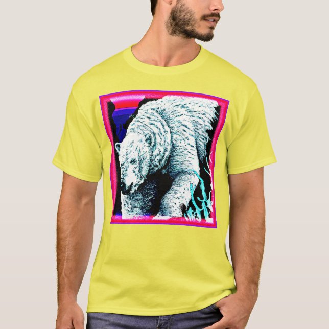 Enfärgad målning av ett Polar Bear. Köp nu T Shirt (Framsida)
