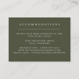 Enfärgad Olivgrön Bröllopsinredning Tilläggskort