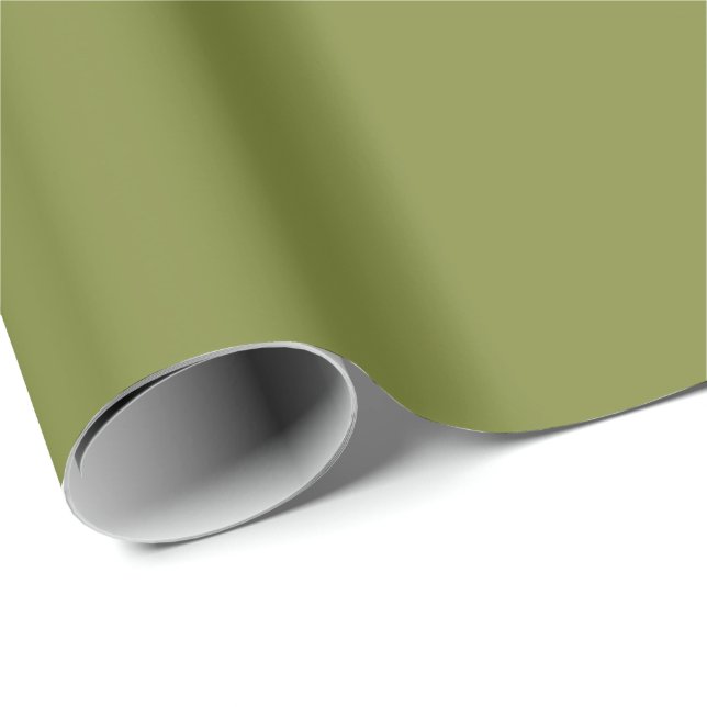 Enfärgad olivgrönt inslagspapper presentpapper (Rullad Hörn)