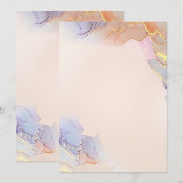 Enfärgad platt inbjudan meddelande kort (Fram/baksida)