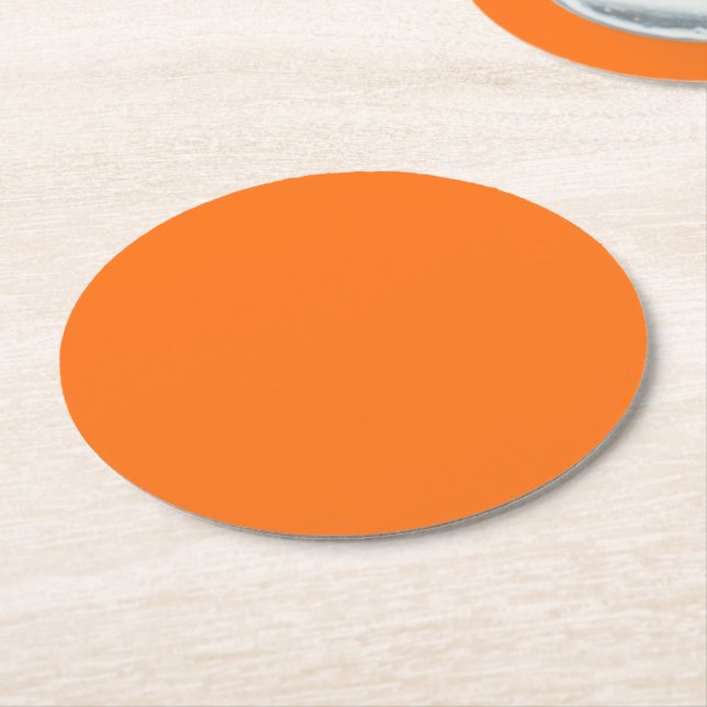 Enfärgad: Pumpa Orange Underlägg Papper Rund (Vinklad)
