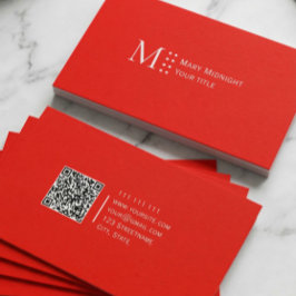 Enfärgad QR-kod Modern Godisäpple Röd Visitkort