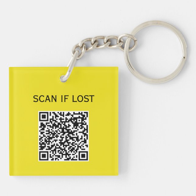 Enfärgad QR-kod Skanna om den tappas bort Neon Gul (Baksidan)