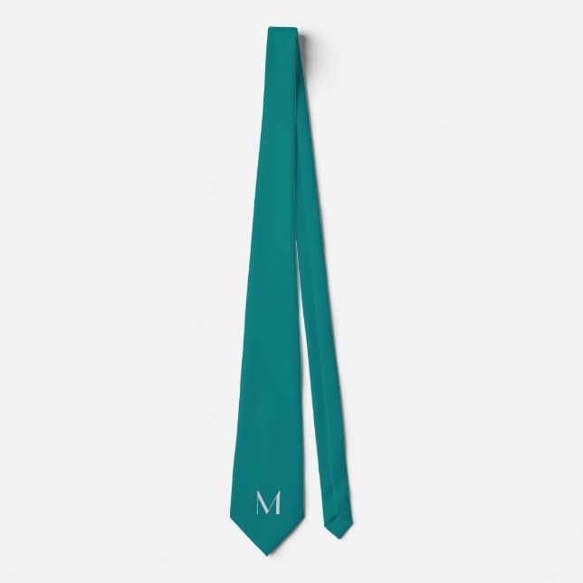 enfärgad teal - lägg till monogram slips (Framsida)